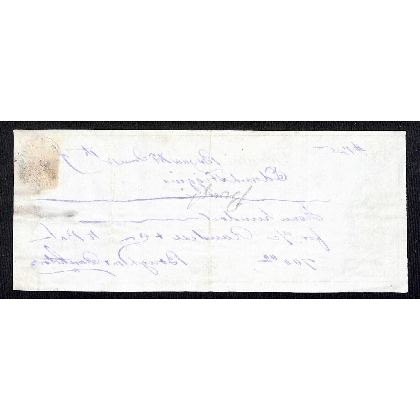 1867 Edmond Higgins $700 Payment Receipt w/ Illustrated Dog Head