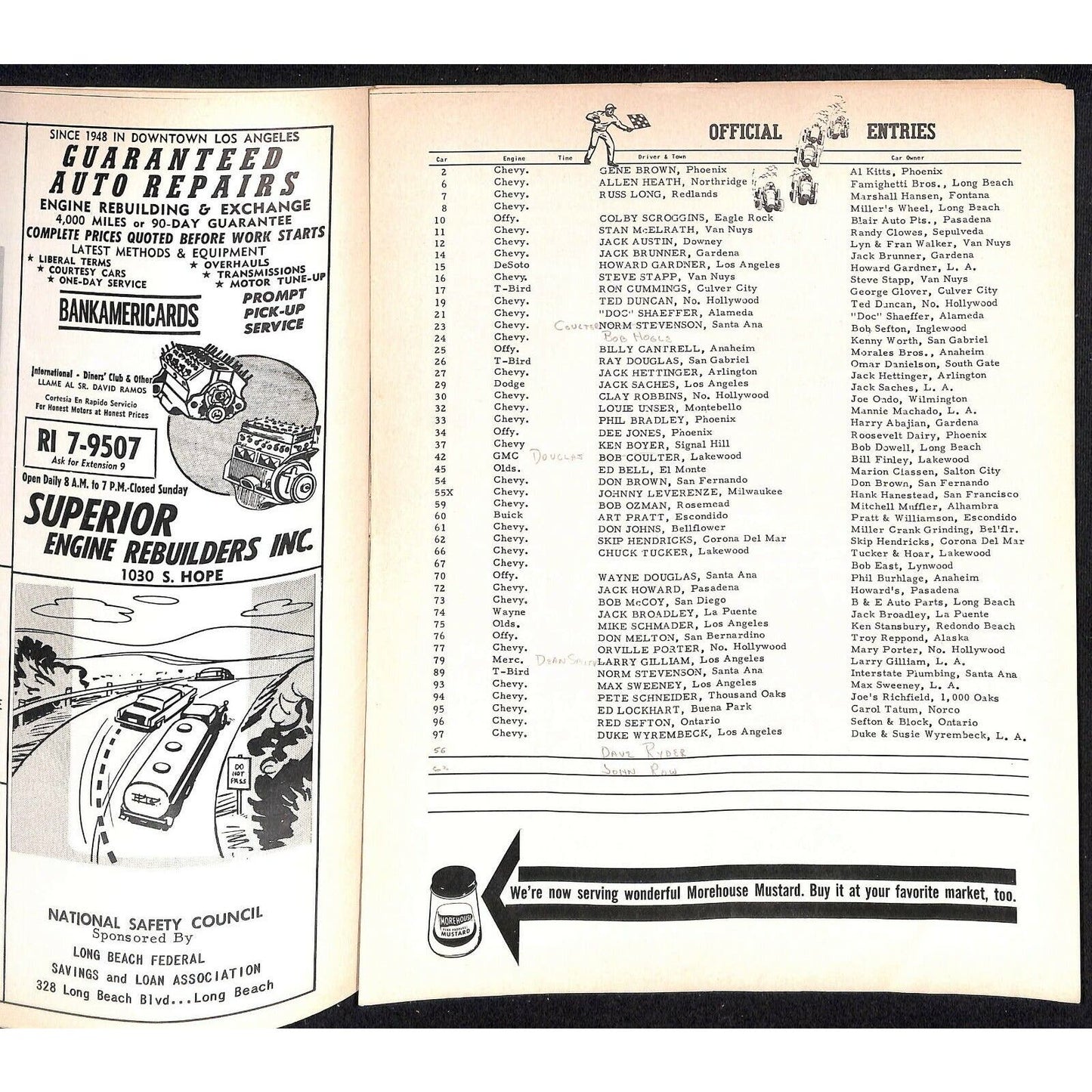 Scarce Sept 9 1964 Big Car Auto Racing Championship CRA Program Ascot 12pp.