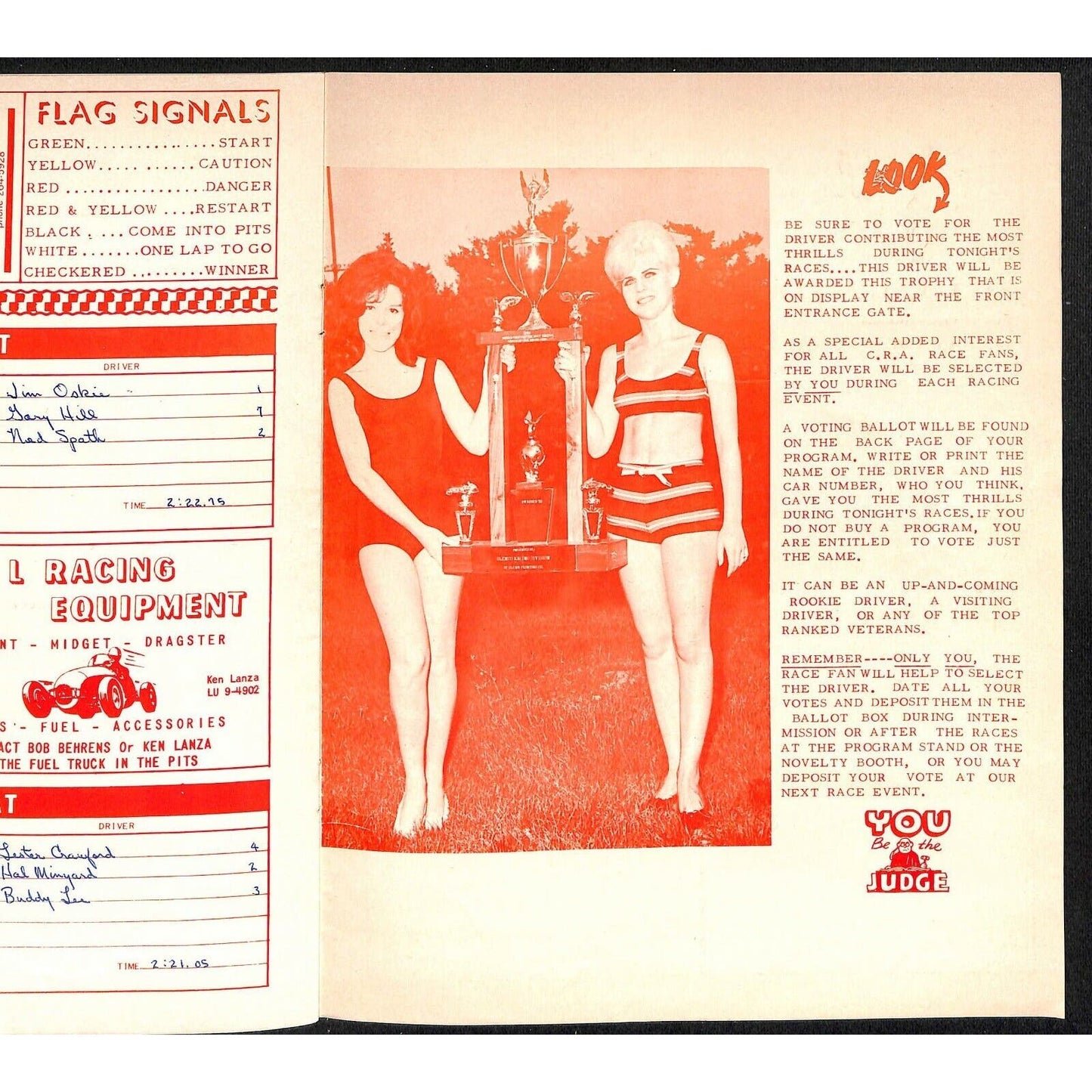 Scarce 8/5 1964 Big Car Auto CRA Racing Program Ascot Park Gardena 12pp.
