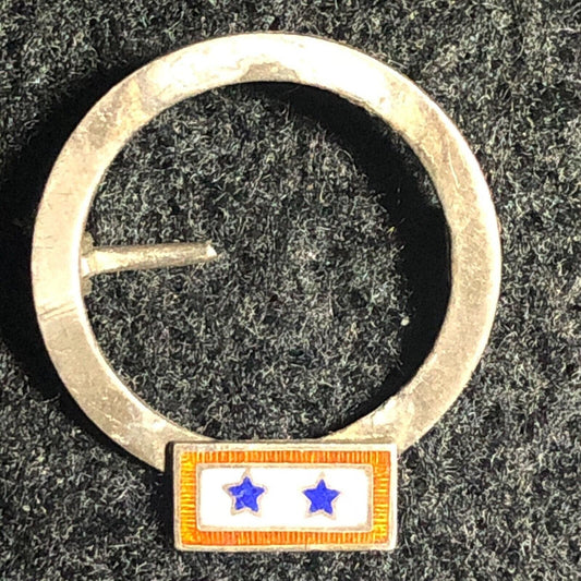 Broken Round 2 Start Military? Enameled Pinback Lapel Pin - Sterling