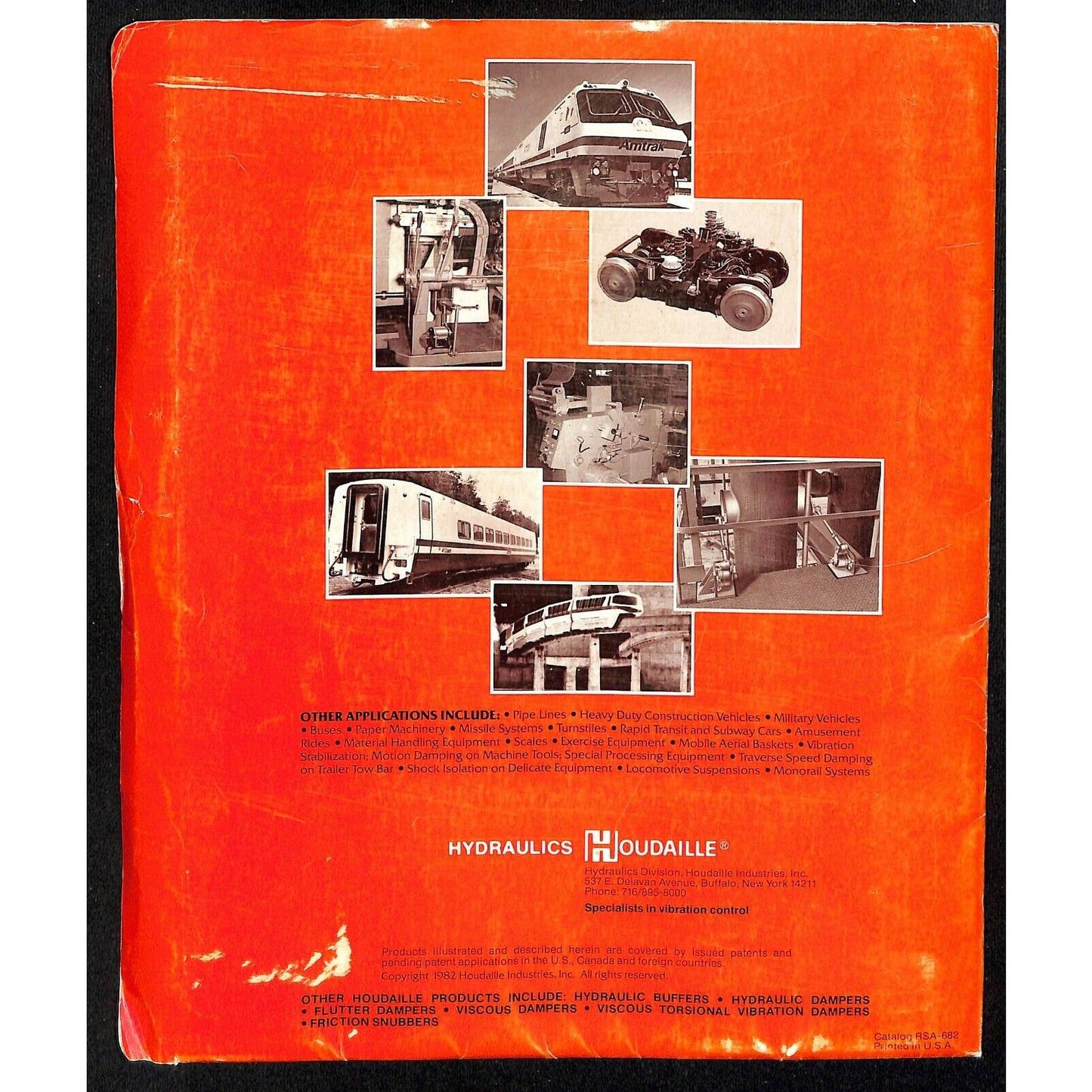 c1982 Houdaille Hydraulic Rotary Shock Absorbers Folder w/ 8 Sheets Railroad
