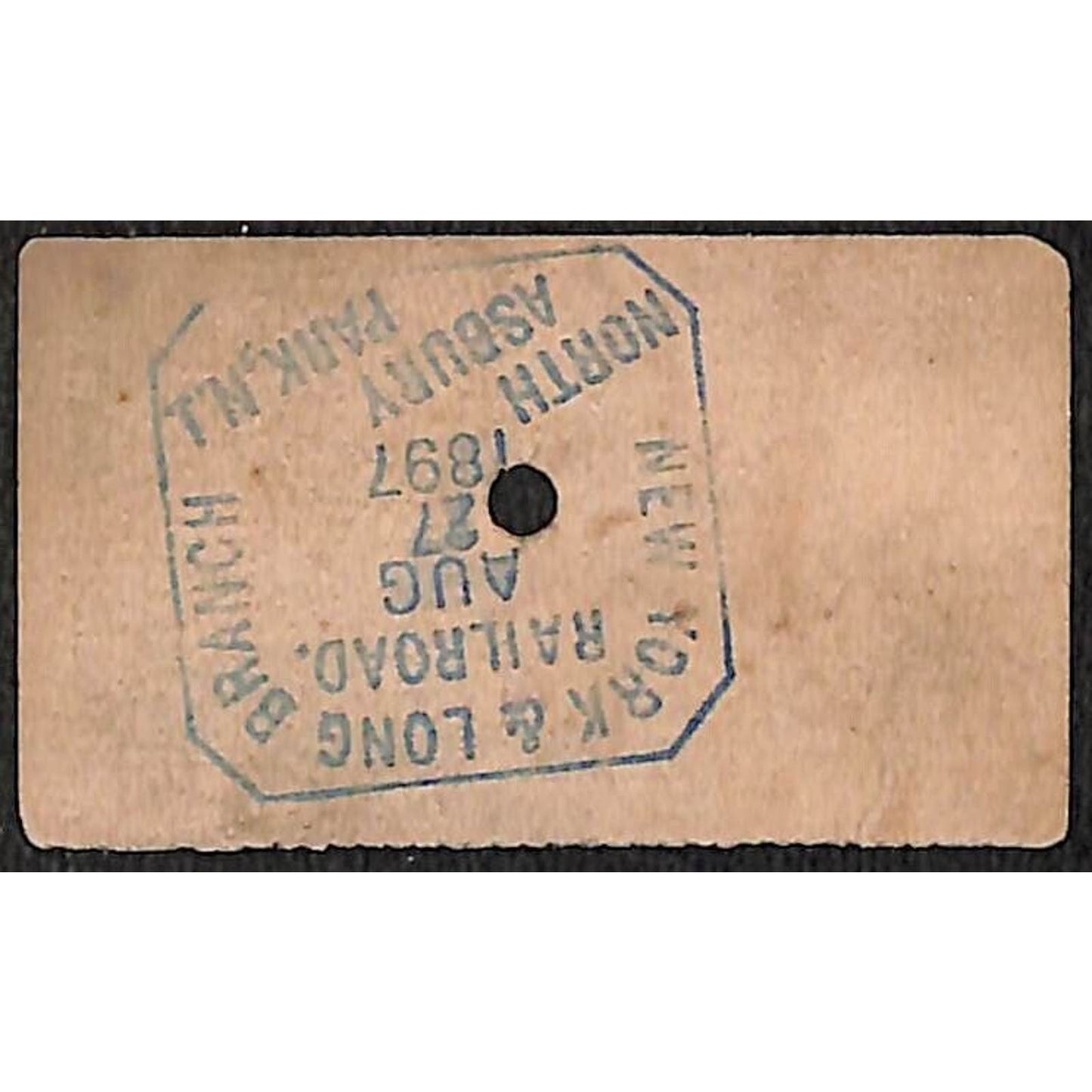 NY Long Branch North Asbury Park 1897 Ticket Baltimore #476