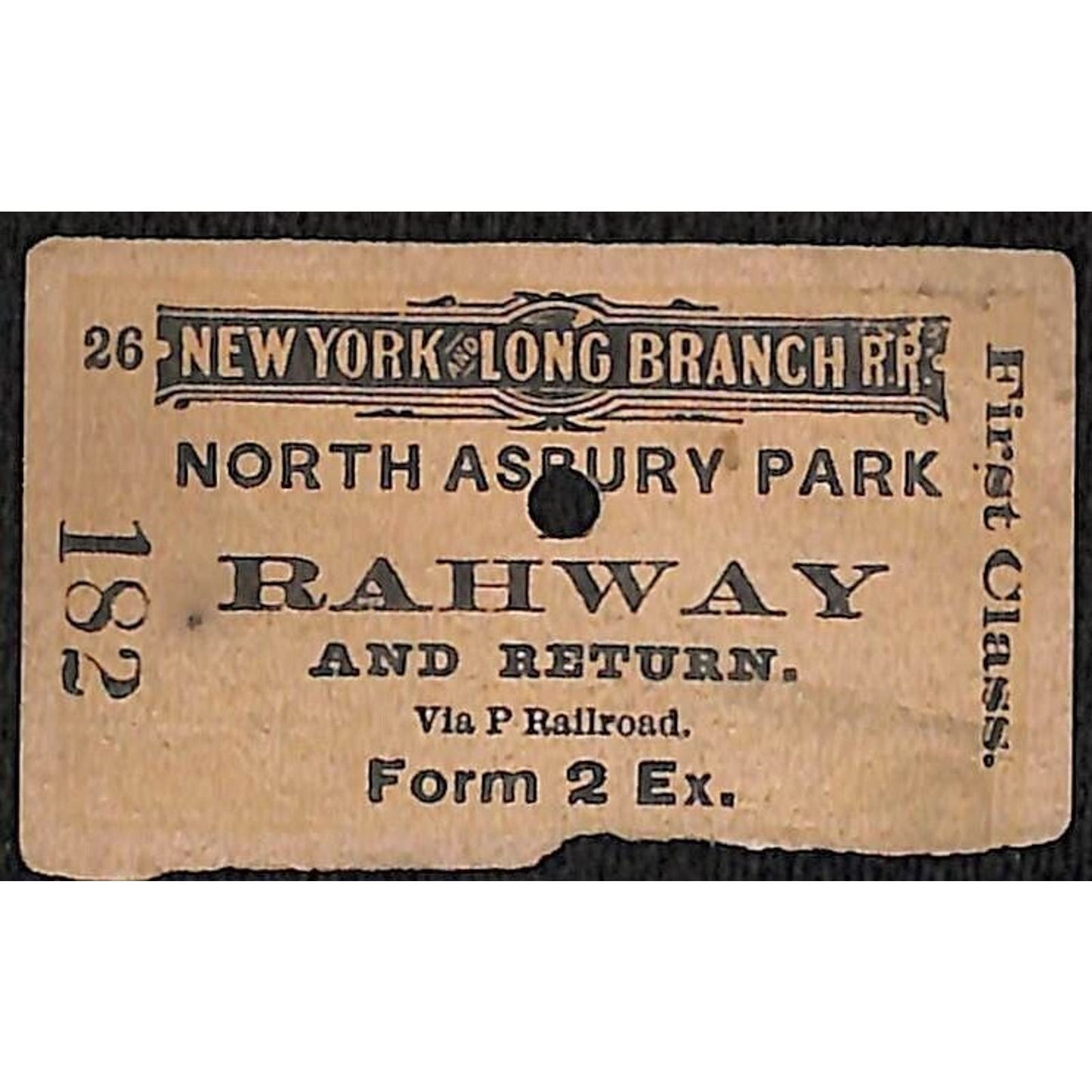 New York & Long Branch Railroad 1896 North Asbury Park to Rahway #182