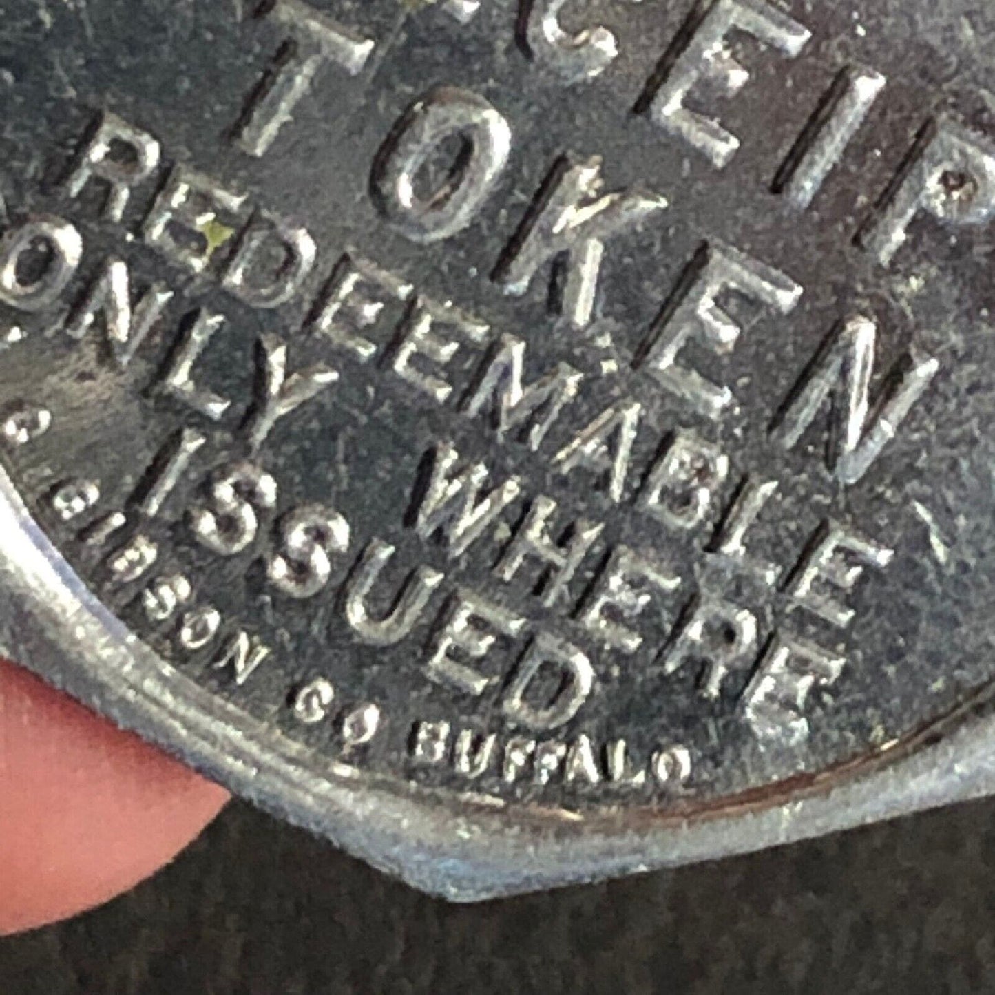 A.C. Gibson Co. 2300 Genesee St. Buffalo Alum. Receipt Token Octagon 22.73mm