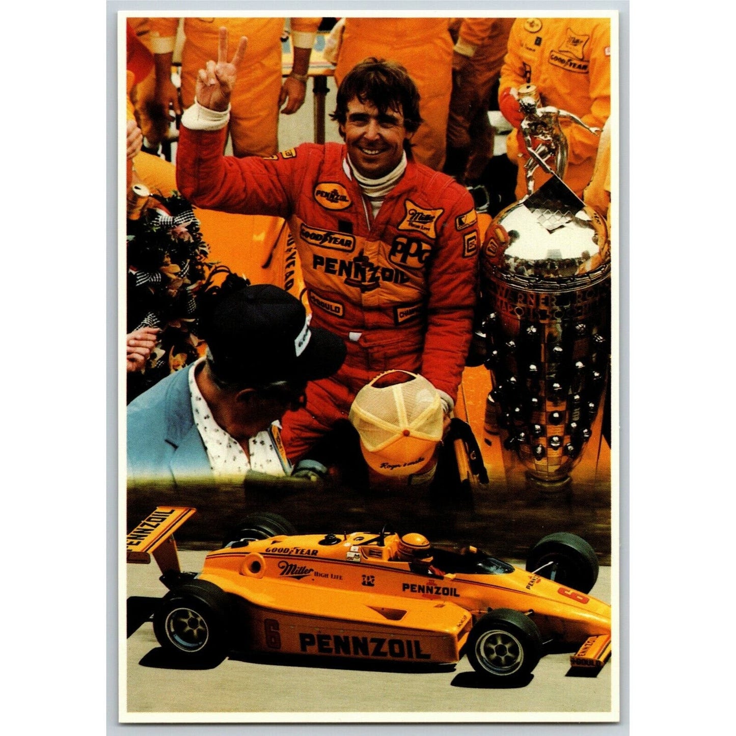 c1984 Indy 500 - Rick Mears - Motor Speedway NOS 4" x 5 3/4" Postcard