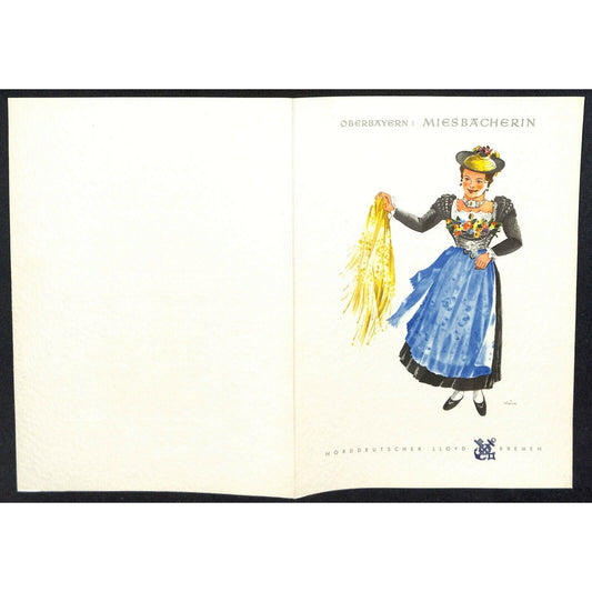 1966 North German Lloyd Europa Cruise Line Dinner Menu Jan 31