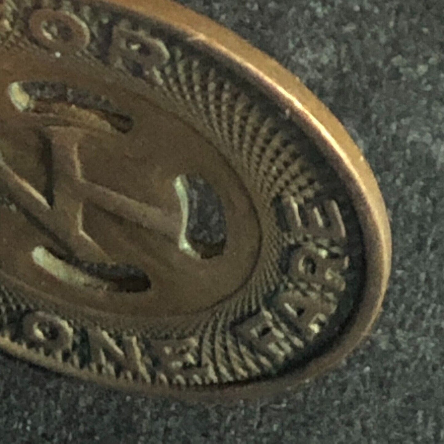 Kingston City Transp. Corp. (NY) Brass G/F One Fare Transit Token -- "K" 20mm