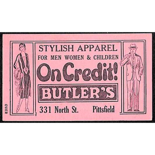 Berkshire Street Railway (1902-1941) Zone 4 Seat Check Butler's Apparel Scarce