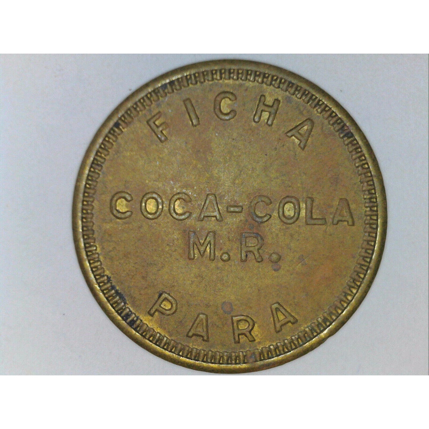 21mm Coca Cola M.R. Ficha Para Unicamente Vendadores Automaticas Brass Token