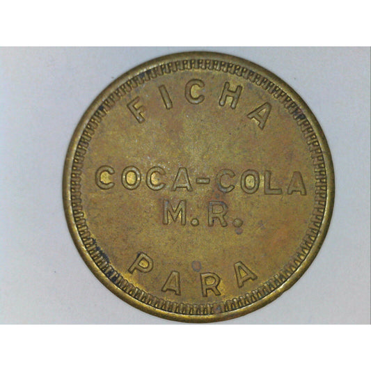 21mm Coca Cola M.R. Ficha Para Unicamente Vendadores Automaticas Brass Token