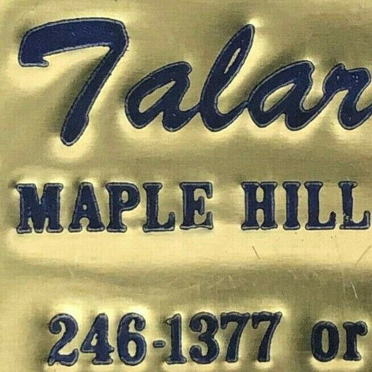 c1960's-70's Foil Wooden Matchbox / Matchbook - Talarski's Maple Hill Chapels