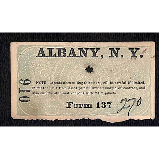 New York & Long Branch Railroad 1897 Albany, NY / North Asbury Park #910