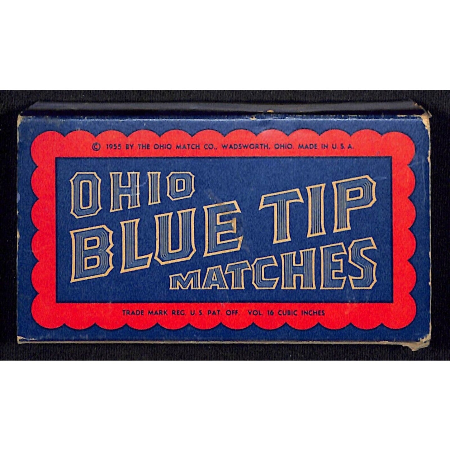 Ohio Blue Tip Matches 1955 Lg. "Winter Fun" Matchbox Matchbook Pond Ice Skating