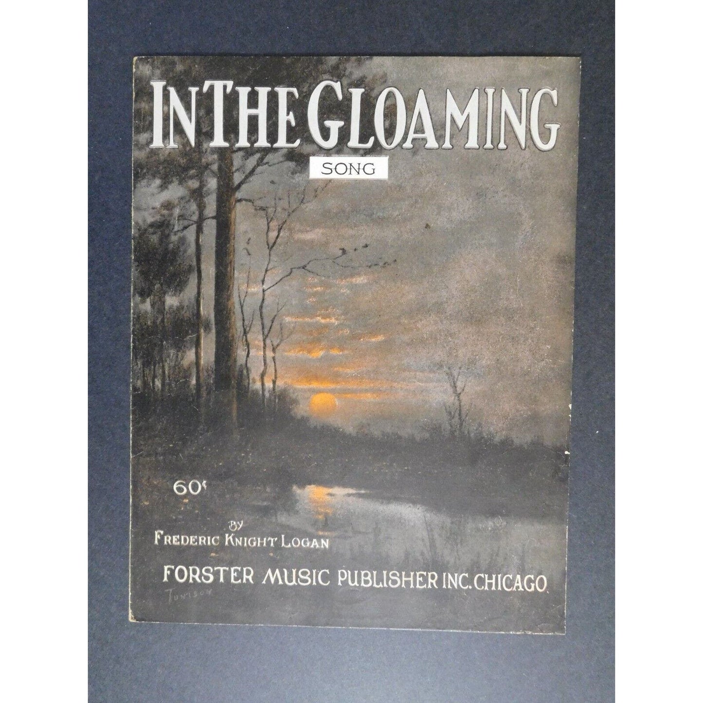 Vintage c1919 Sheet Music Cover Only "In The Gloaming" Frederic Knight Logan