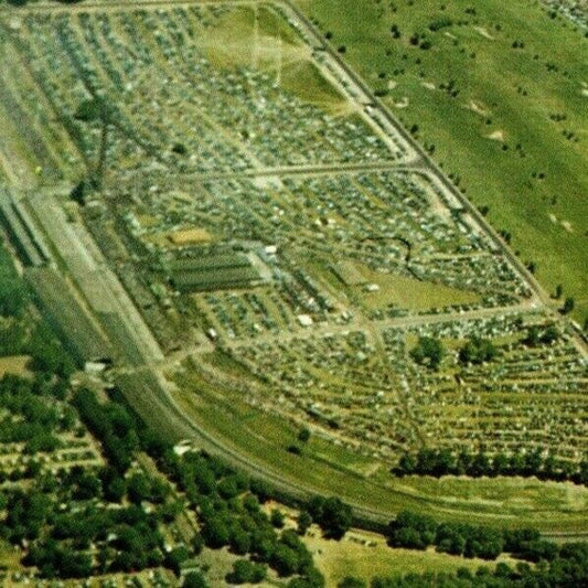 Indy 500 RPPC Postcard 1950 "Aerial View 500 Mile Speedway" Unposted VGC