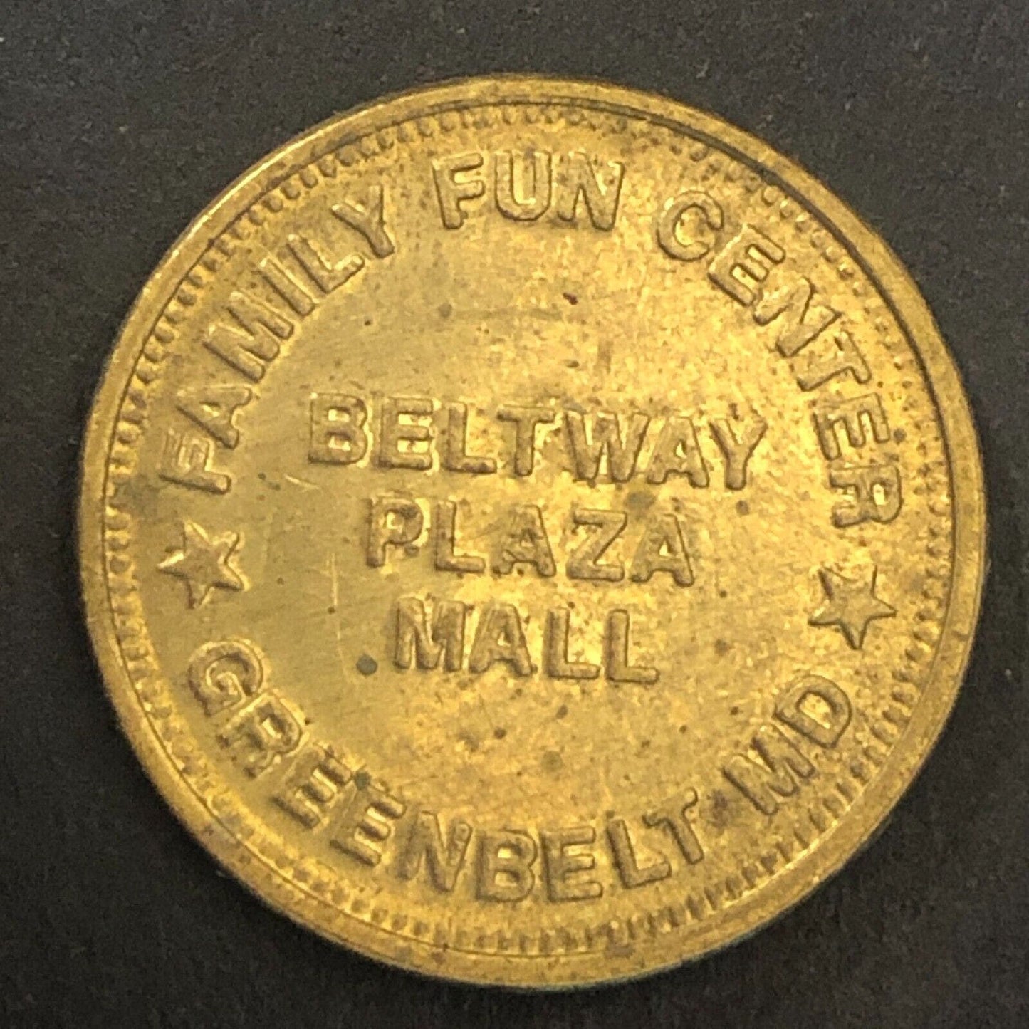 Family Fun Center Beltway Plaza Mall Greenbelt, MD Arcade Token "1" 22.3mm