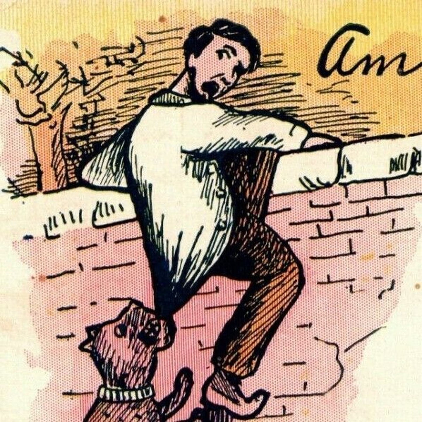 "Am Unavoidably Detained" Dog Bite c1905 Undivided Unposted Comic Humor Postcard