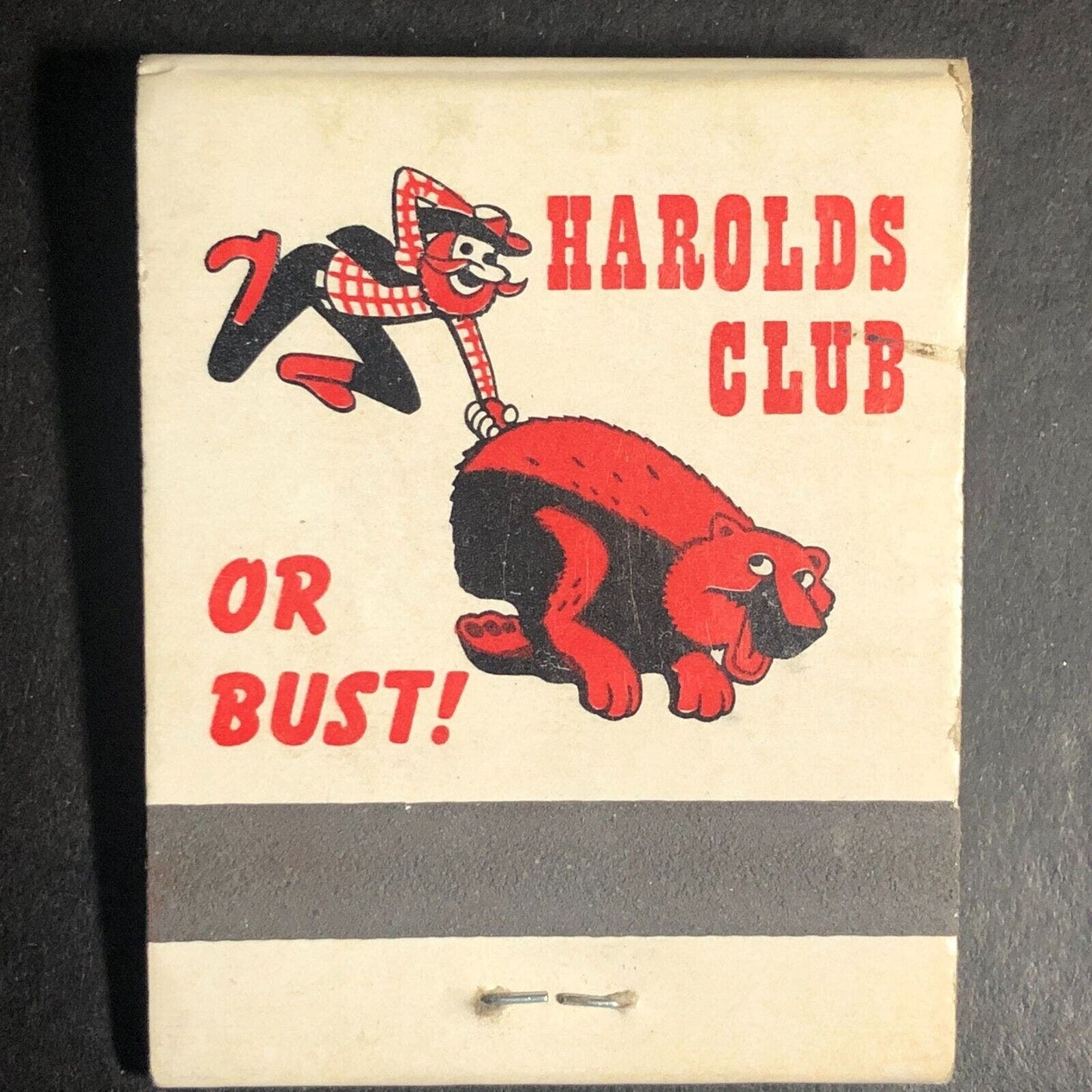 Harolds Club Reno Covered Wagon Cowboy Full Matchbook c1973-79