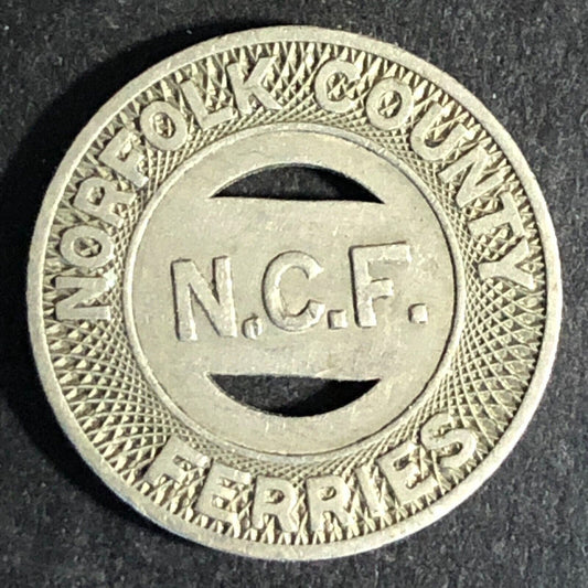 Norfolk County Ferries N.C.F. WM G/F One Passenger Transit Token - 20mm