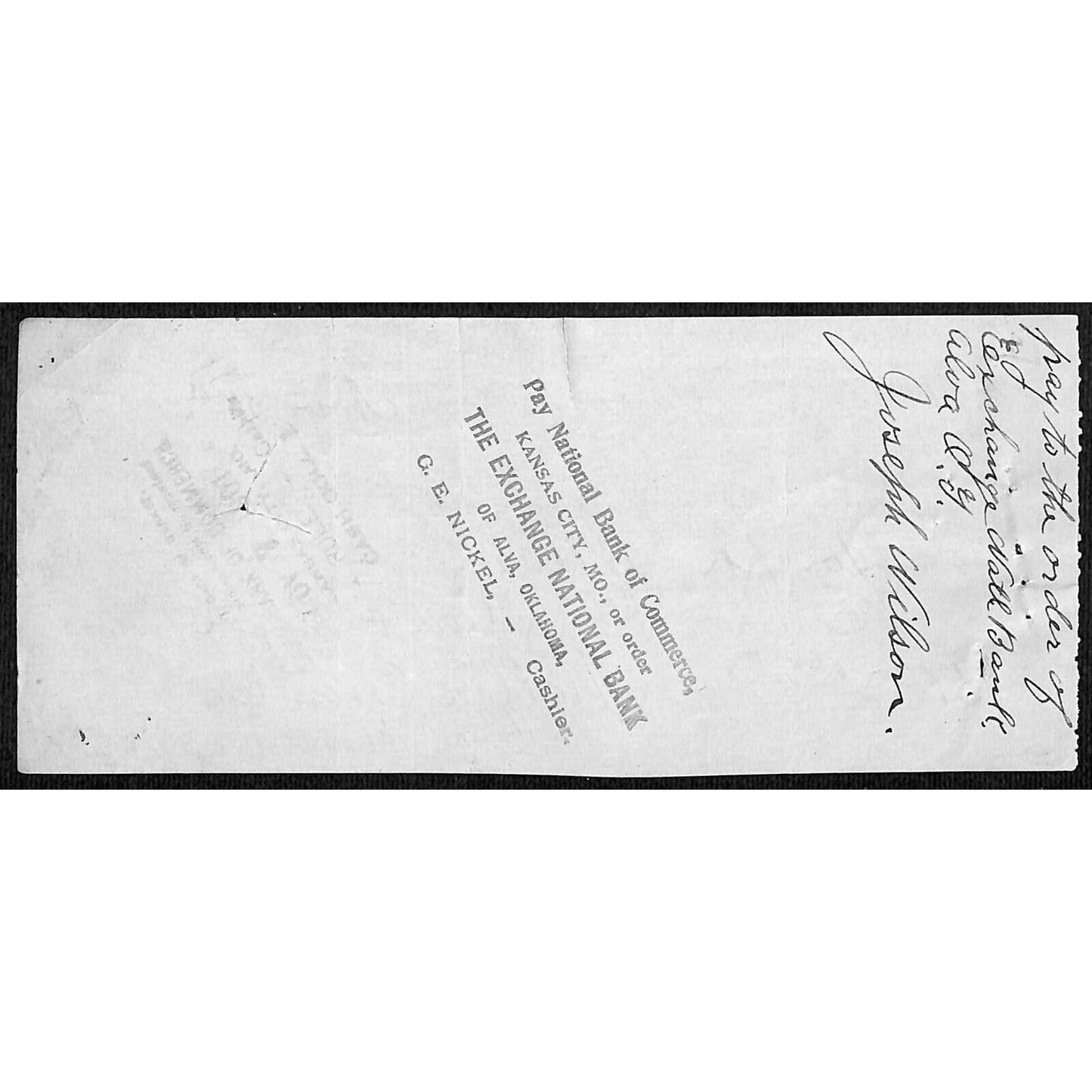 Blackwell, OK 1901 Territorial First National Bank Check - Scarce