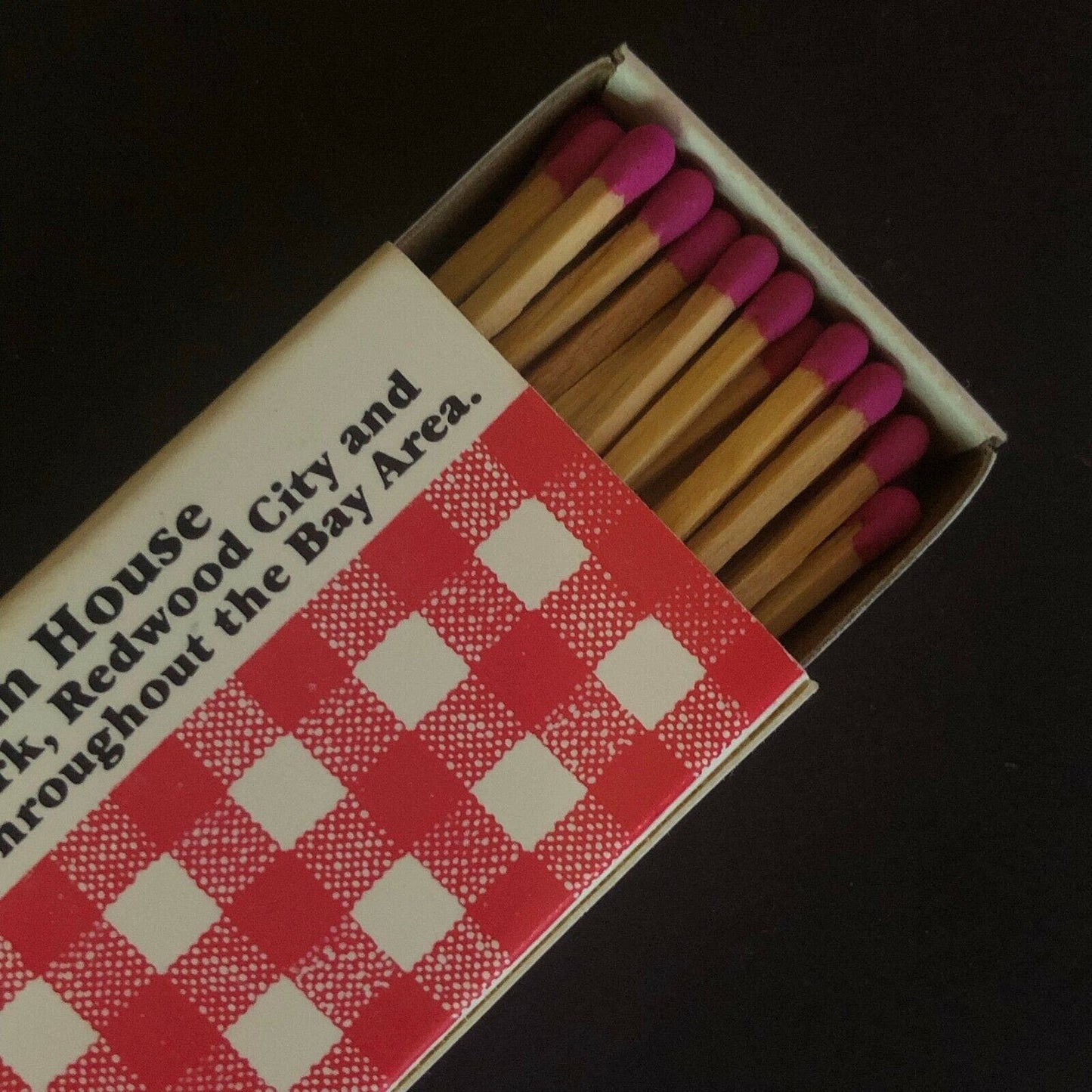 c1970's-80's Wooden Matchbox Matchbook "The Farm House" Restaurant Redwood City