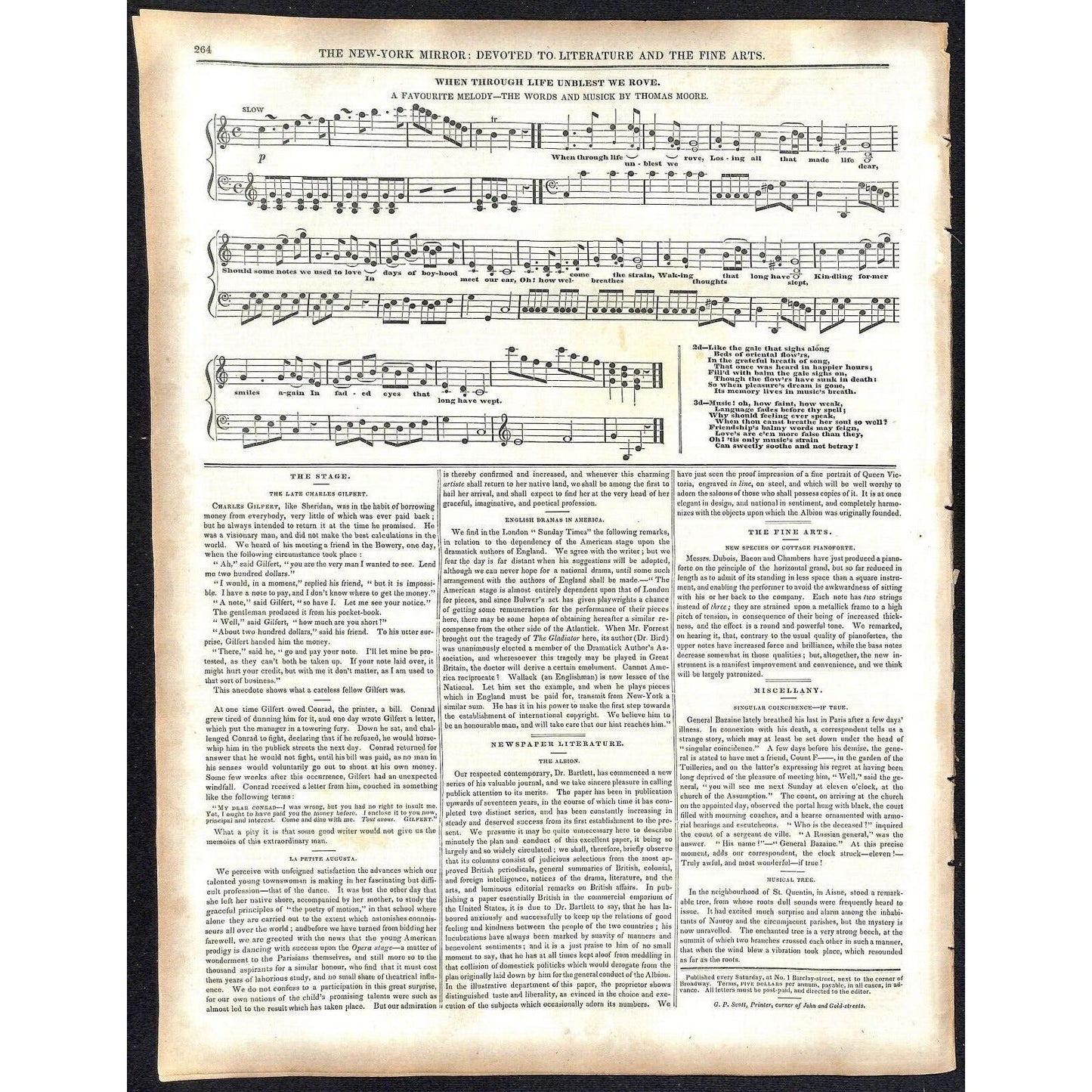 New-York Mirror Weekly Journal Literature Fine Arts Newspaper 2/9/1839