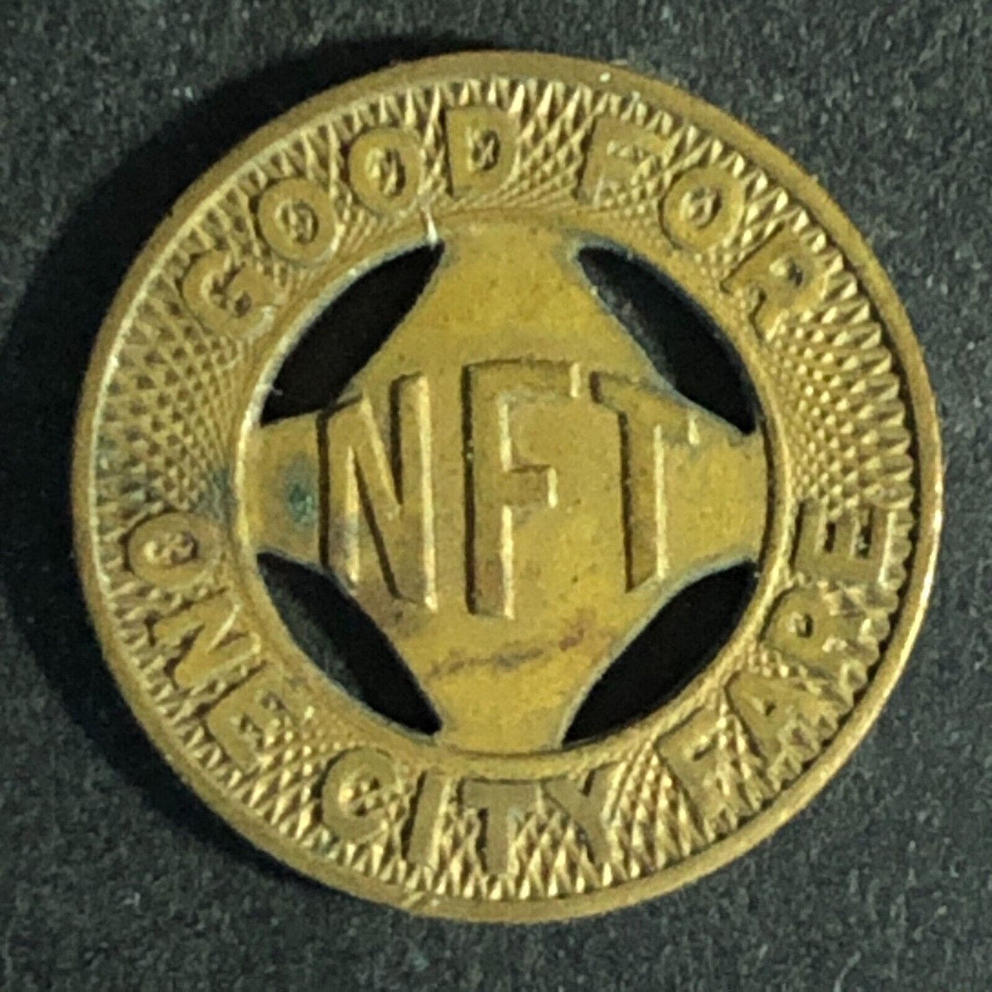 Buffalo New York Bronze G/F One City Fare Transit Token 16mm