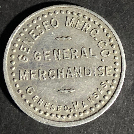 Geneseo Merc. Co. Kansas G/F 10c In Trade Aluminum Token - 24.18mm