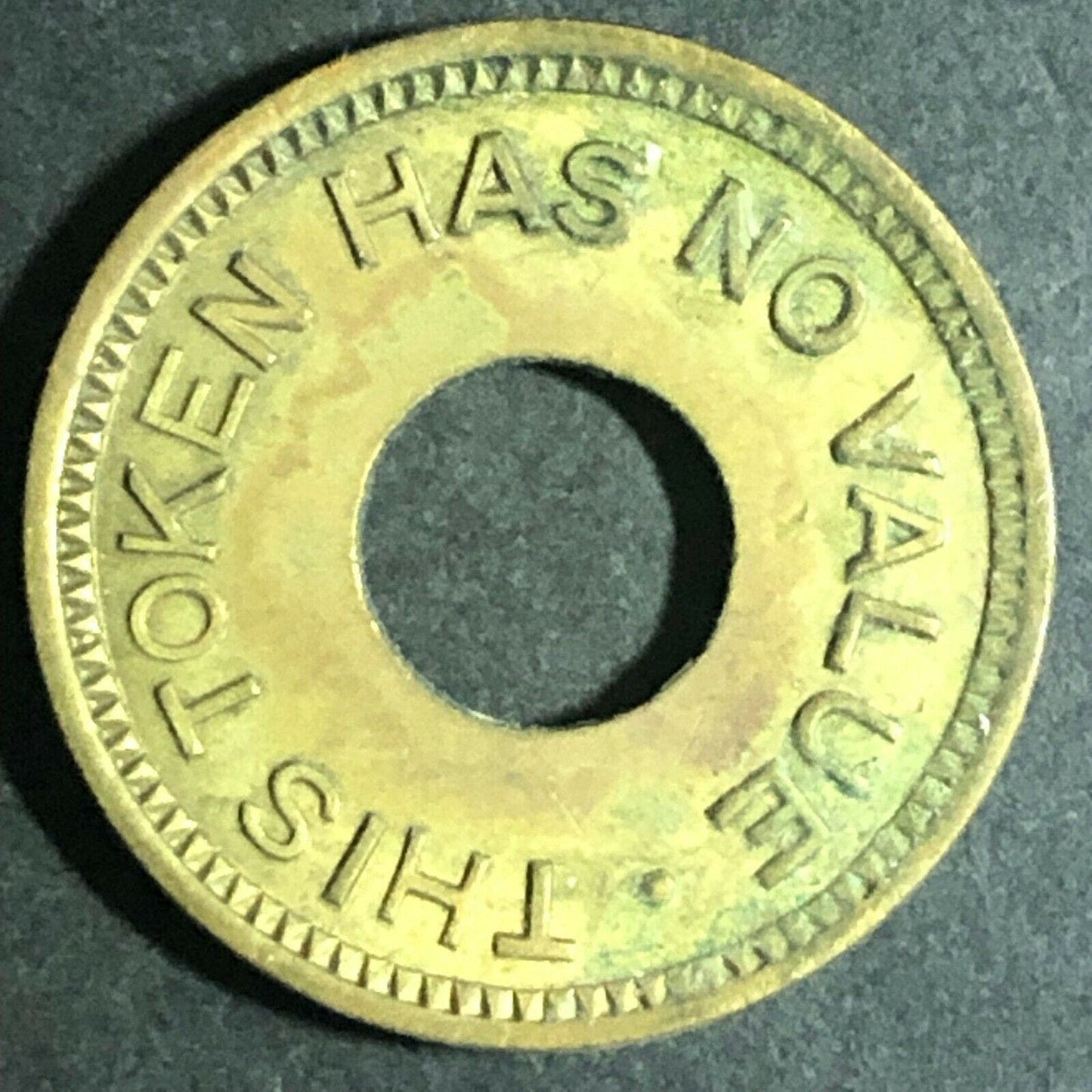 Vintage 21mm Brass "All Quality Mints - This Token Has No Value" Donut Token