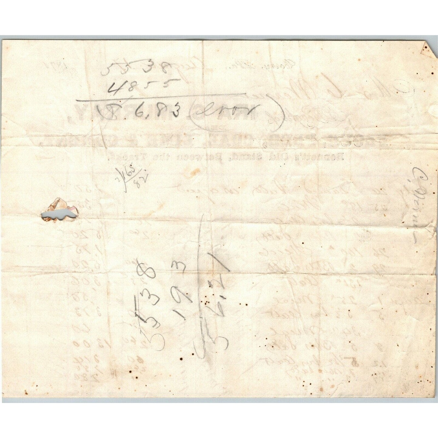 Ira S. Murray 1871 Letterhead Corry, PA Dealers in Flour Feed Coal Lime Cement