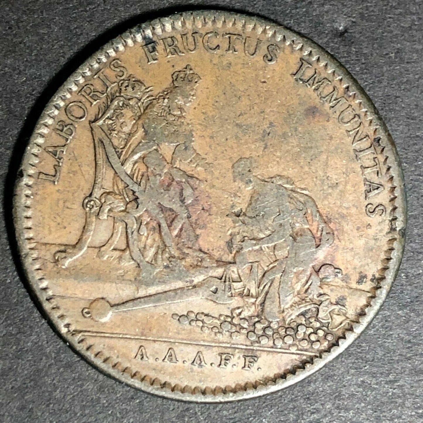 30.5mm Louis XIV Counter - Laboris Fructus Immunitas - Ben Fauver Coll.