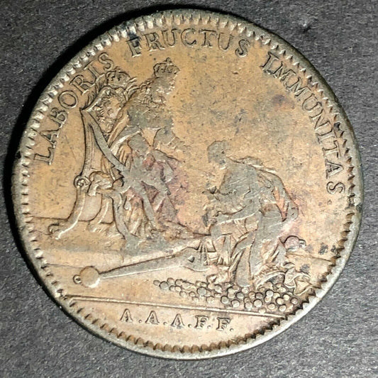 30.5mm Louis XIV Counter - Laboris Fructus Immunitas - Ben Fauver Coll.