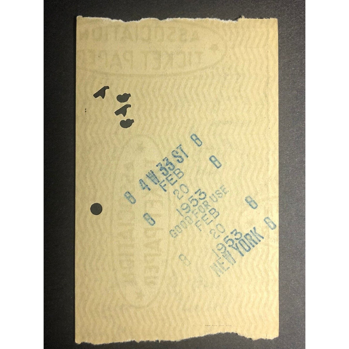 1953 Rutland Railroad / NY Central RR "to White Creek" Check / Ticket #8872