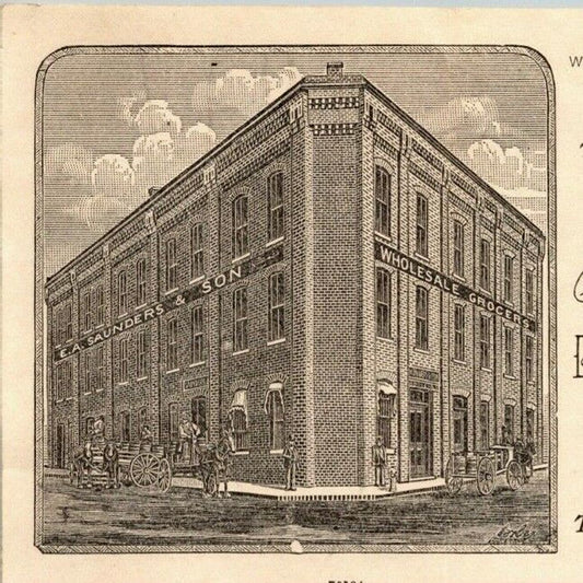 E.A. Saunders & Sons Whsl. Grocers Richmond, VA Letterhead Geo. E. Wear 1891