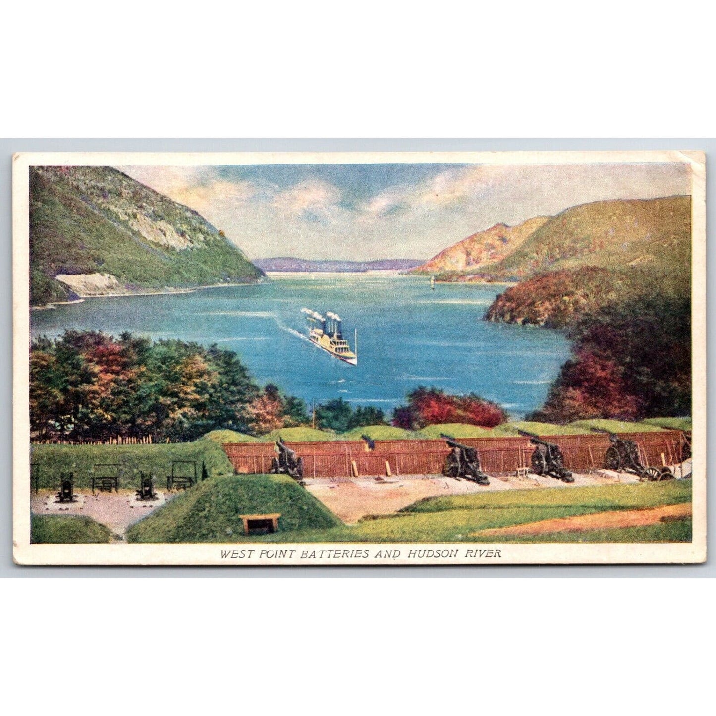 West Point Batteries and Hudson River Postcard Unposted c1907