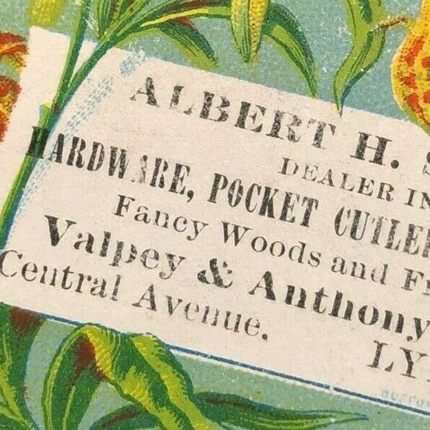 Albert H. Sisson Hardware, Pocket Cutlery Lynn, MASS Small Victorian Trade Card