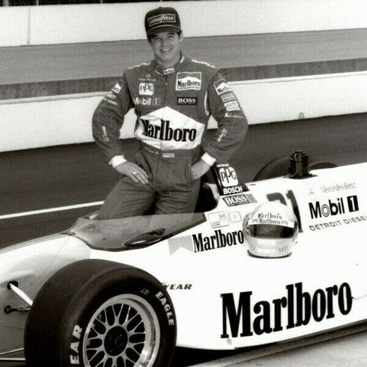 Al Unser Jr. Indy 500 Winner 1994 8 x 10 Glossy B&W Photograph VGC