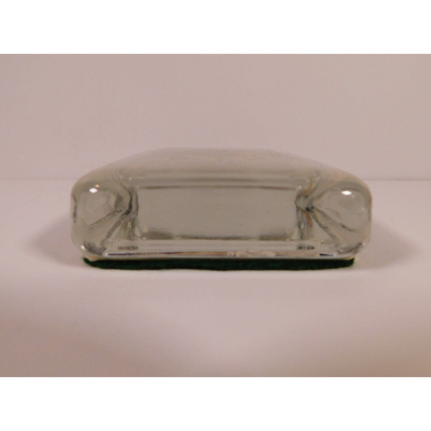 Vintage Glass Two Girls and Parrot Rectangular Paperweight 2 1/2" x 4" 11 oz.