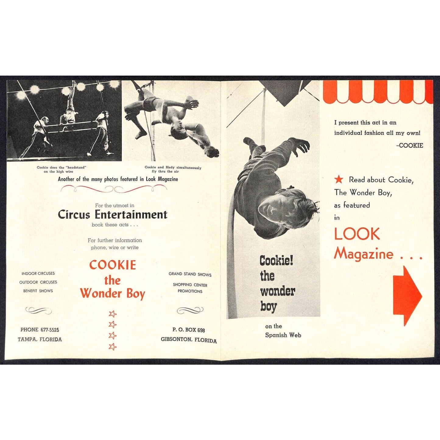 "Cookie the Wonder Boy" Circus Act - Look Magazine Reprint Brochure c1965