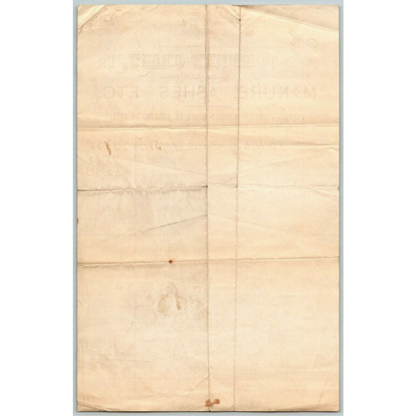 Lawrence LI NY Letterhead Billhead 1889 Henry Craft Manure Ashes by RR or Boat