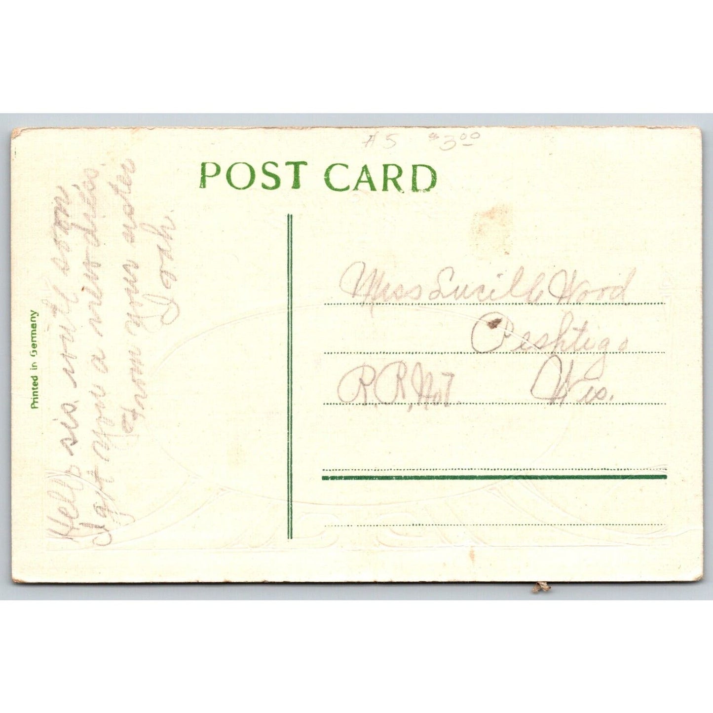 Easter Postcard "Easter Greetings" Art Nouveau Baby Chicks Girl EMB. NP c1910