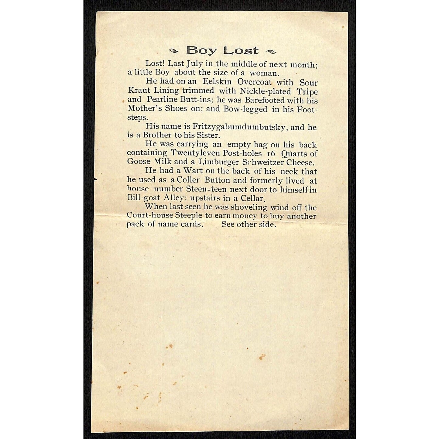 Manheim Supply Co. PA "Stop Look and Read" Chain Mail Name Card Offer Form c1929