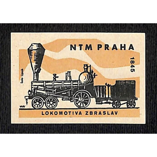 VTG Matchbox Label National Technical Museum Prague Locomotive Zbraslav c1960