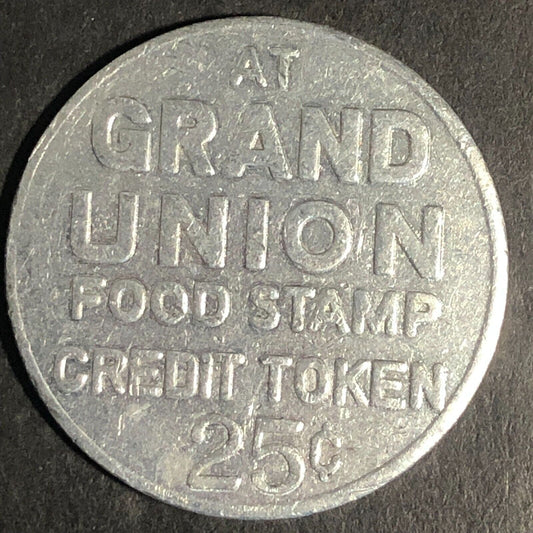 Grand Union (Supermarket) Food Stamp Aluminum 25c Credit Token 27mm