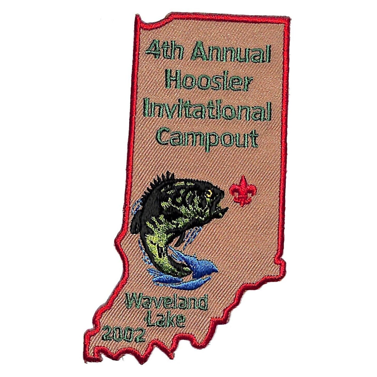 BSA Patch 4th Annual Hoosier Invitational Campout Lake Waveland 2002 Boy Scouts