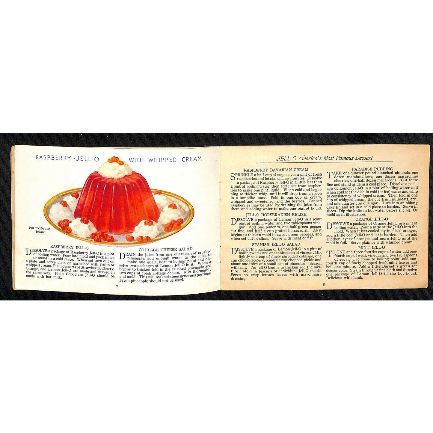 c1924 Jell-O Dessert Recipe Booklet 18pp.w/ George Washington