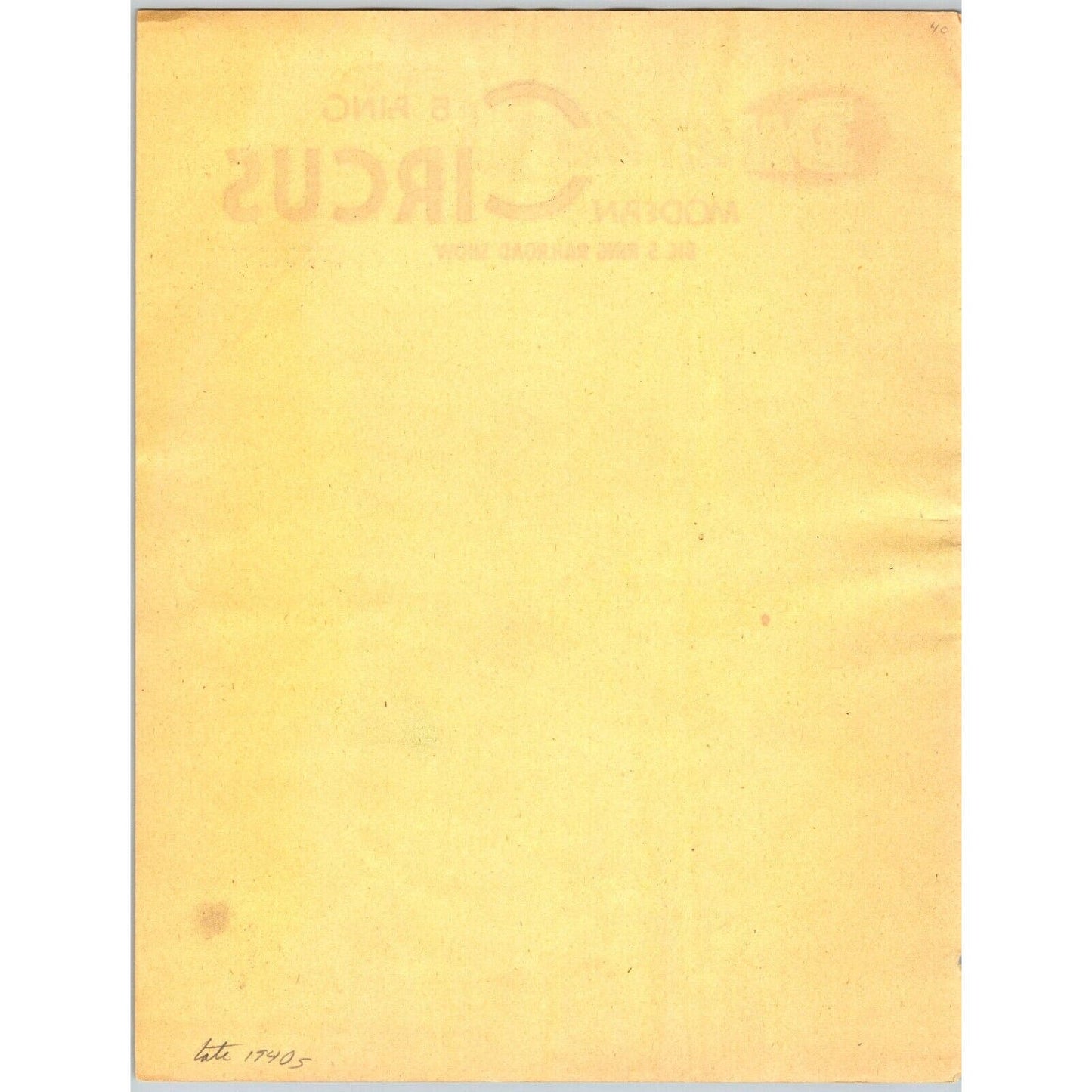 Daily Bros. Modern 5 Ring Railroad Show Circus Letterhead c1944-47 Scarce