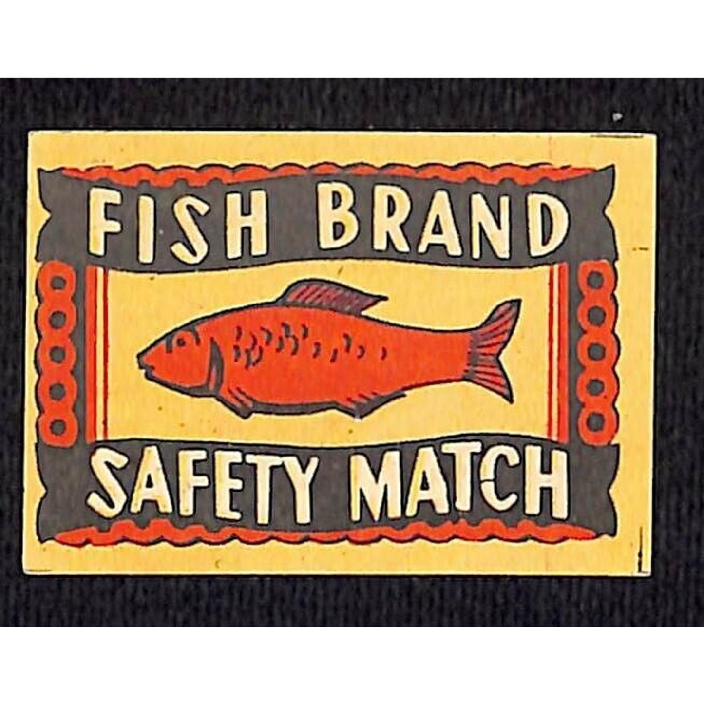 Vintage Matchbox Label Fish Brand Safety Matches c1950's-60's