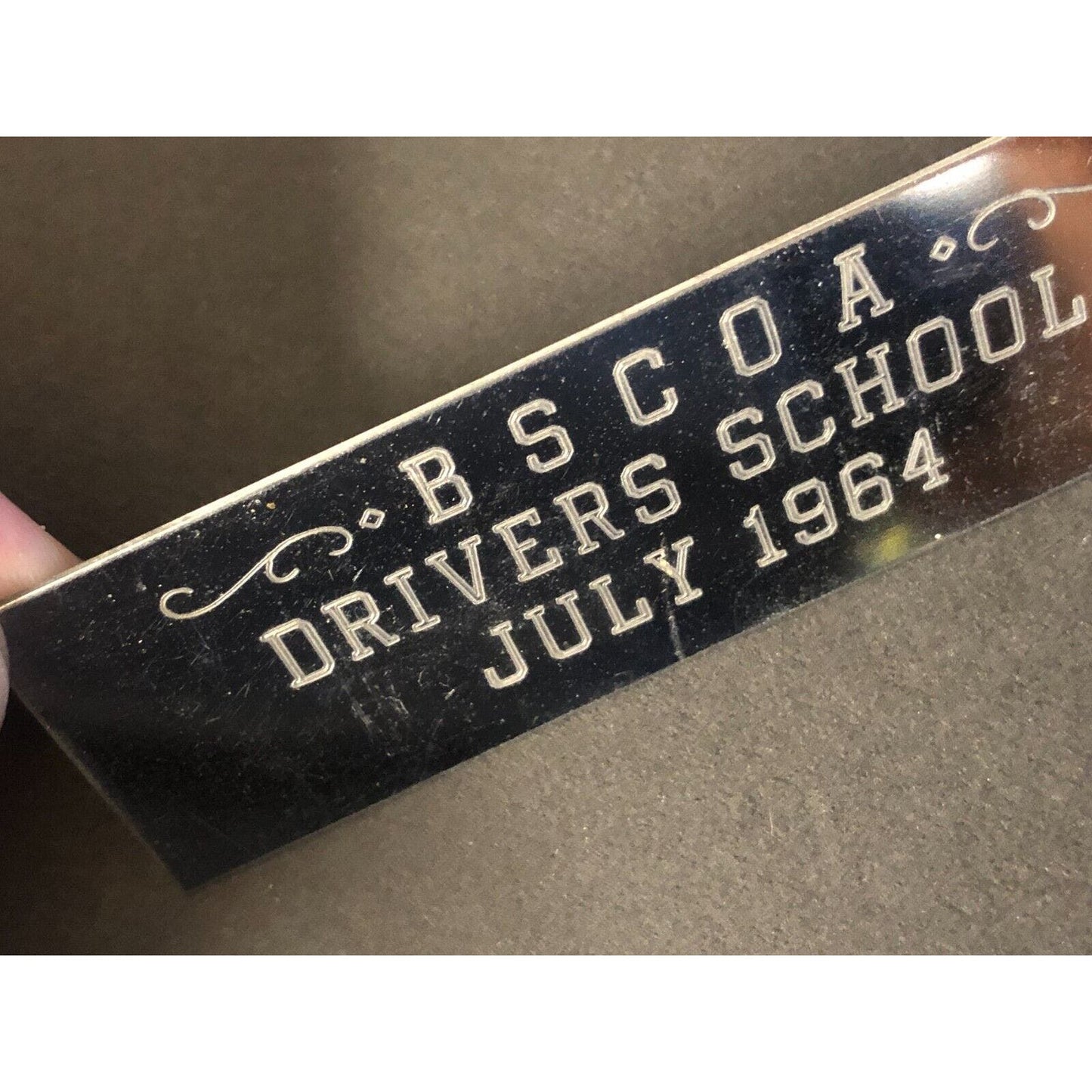 BSCOA Drivers School July 1964 Brass Auto Racing Wall Plaque