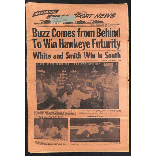 National Speed Sport News 6/14 1961 Buzz Barton Win Futurity Racing 15pp VGC